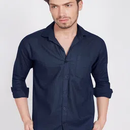 DIVISIVE Men Comfort Fit Solid Spread Collar Cotton Casual Shirt-image-84