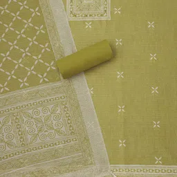 Soch Floral Printed Sequinned Tussar Unstitched Dress Material image 4