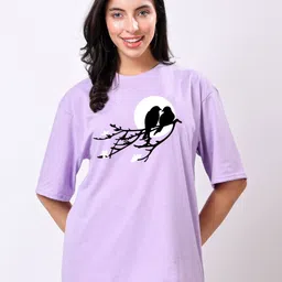 TQH Women Printed Drop-Shoulder Sleeves Pockets T-shirt-picture-21