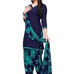 attigo Unstitched Printed Cotton Blend Kurta & Patiyala Dress Material with Dupatta image 4