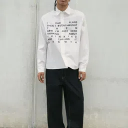 Bershka Men Boxy-fit print shirt image 3