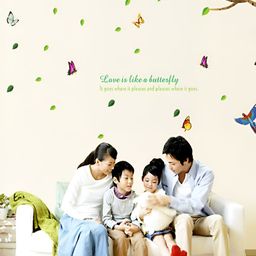 INDIAN ROYALS Green & Pink Green Tree Printed Self-Adhesive & Durable Wall Sticker-picture-12