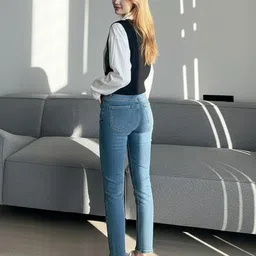 HERE&NOW Women Self Design Sweater Vest image 2