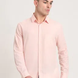 Greenfibre Men Regular Fit Spread Collar Solid Cotton Casual Shirt-picture-23