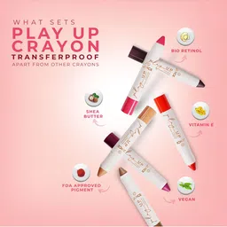 JUICE Play Up Transfer Proof Long Stay Lip Crayon with Shea Butter - Vino Vibes MCR12 image 5