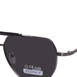 JODYKOES Unisex Black Lens & Gunmetal-Toned Square Sunglasses with image 5