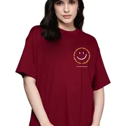 URBANICE Women Printed Drop-Shoulder Sleeves T-shirt-image-39