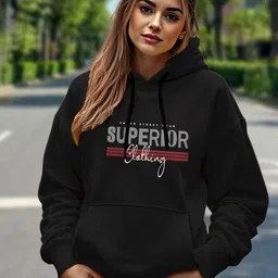 AUSK Women Typography Printed Long Sleeves Hooded Sweatshirt-picture-25