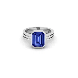 RRVGEM Blue Sapphire 3.50 Ratti Silver Plated Adjustable Ring image 4