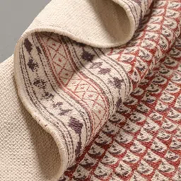 Peepul Tree Maroon & White Pure Cotton Block Printed Bedside Runner-picture-40