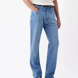 RARE RABBIT Men Comfort Regular Fit Mid-Rise Light Fade Stretchable Jeans image 5