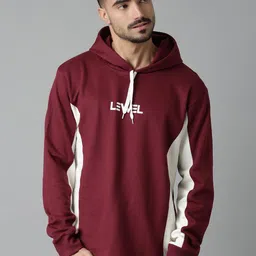 LEWEL Men Colourblocked Hooded Sweatshirt-picture-39