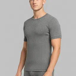 Lux Cozi Ribbed Round Neck Short Sleeves Cotton Thermal Tops image 3