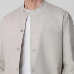 Mufti Men Mandarin Collar Solid Casual Tailored Cotton Jacket image 3