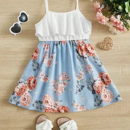 White World Women Floral Printed Fit & Flare Dress-picture-43