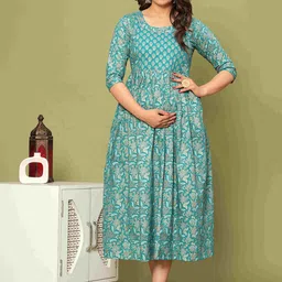 FEMARY Floral Print Maternity Maxi Dress-picture-12