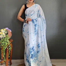 V3 FASHION STUDIO Tie And Dye Pure Chiffon Ready to Wear Saree image 4