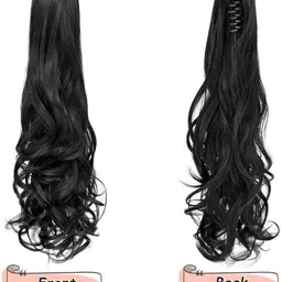 VIEWS Black Wavy Clip-In Locks Hair Extension22 inch image 3