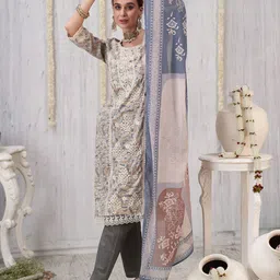 Anouk Women Ethnic Motifs Embroidered Regular Thread Work Pure Cotton Kurta with Trousers & With Dupatta-picture-12