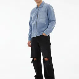 glitchez Relaxed Fit Denim Jacket image 5