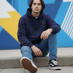 Mast & Harbour Men Graphic Embroidered Hooded Sweatshirt image 5