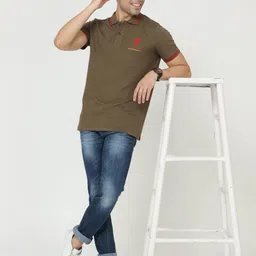 Masculino Latino Plus Men Solid Polo Collar Cotton T-shirt image 2