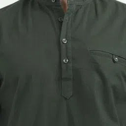 VROJASS Men Solid Daily Linen Straight Kurta image 5