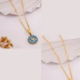 SZN Set Of 2 Gold-Plated Heart Shaped Pendants With Chains-picture-45