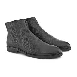 Provogue Men Textured Genuine Leather Block-Heeled Regular Boots-picture-37
