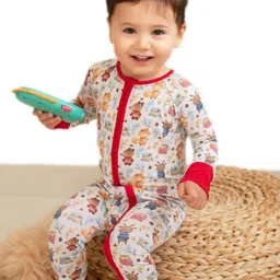 THE PLUSH CLUB Infants Printed Round Neck Rompers-picture-26