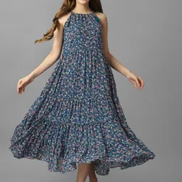 CORSICA Floral Print Georgette A-Line Midi Dress-picture-37