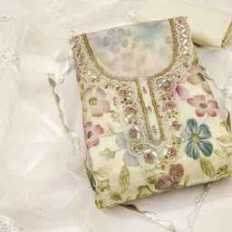 DIVASTRI Embellished Organza Unstitched Dress Material-picture-24