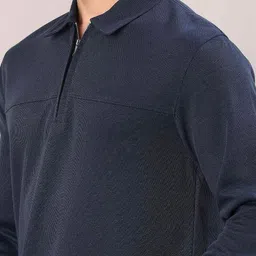 V-Mart Men Solid Mandarin Collar Long Sleeves Pullover Cotton Sweatshirt image 4