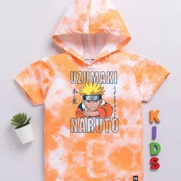 YK X Minute Mirth Boys Tie & Dye Naruto Printed Cotton Hooded T-shirt-picture-30