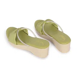 KALINI Women Embellished Wedge Sandals with Bows image 3