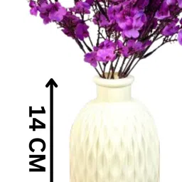 Dekorly Purple Plastic Artificial Flowers & Plants With Pot image 4