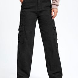 Kotty Women Cotton Straight Fit High-Rise Cargo Styles Jeans-picture-44