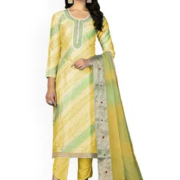 HERE&NOW Embellished Jam Cotton Unstitched Dress Material-picture-22