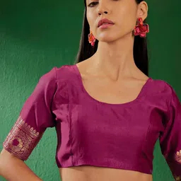 Maroosh Woven Design Zari Silk Blend Banarasi Saree image 5