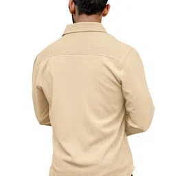 KHUSHI CREATION Textured Original Spread Collar Slim Fit Casual Shirt image 3