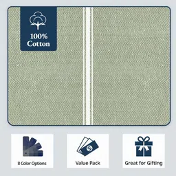 LANE LINEN Pack of 6 Olive-Green Striped Pure-Cotton Highly-Absorbent Kitchen Towels image 2