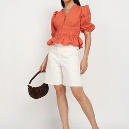 Asami Puff Sleeve Peplum Top image 5