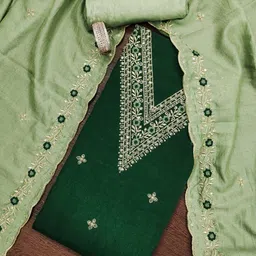 BlissFlair Floral Embroidered Sequinned Unstitched Dress Material-image-76