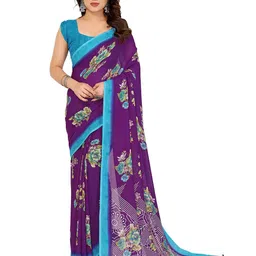 Moda Rapido Floral Poly Georgette Designer Saree-picture-20