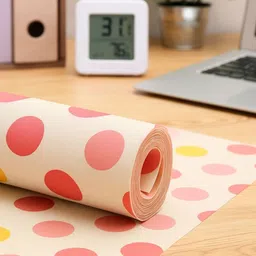 TASKHOUSE 2-Pcs White & Pink Polka Dot Printed Drawer Organiser image 2