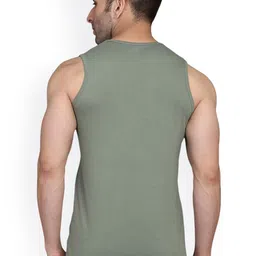 SLOWLORIS Pack Of 2 Scoop Neck Sleeveless Cotton Gym Vests image 4