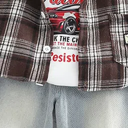 StyleCast x Revolte Boys Checked T-shirt and Shirt with Trousers image 3