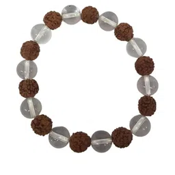 Divine souvenirs Unisex Crystals & Rudraksh Elasticated Bracelet-picture-38