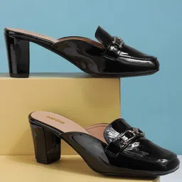 Mochi Women Open Back Block Heels Mules-picture-40