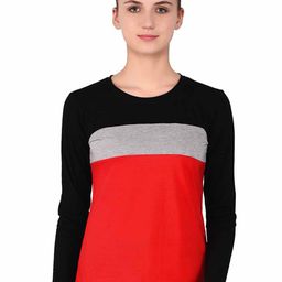 BEYOU FASHION Women Colourblocked Slim Fit T-shirt-picture-3